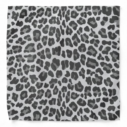 Leopard Gray and Light Gray Print Bandana