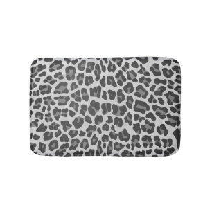 Leopard Gray and Light Gray Print Bathroom Mat