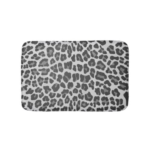 Leopard Gray and Light Gray Print Bathroom Mat