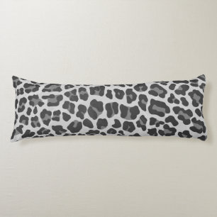 Leopard Gray and Light Gray Print Body Pillow