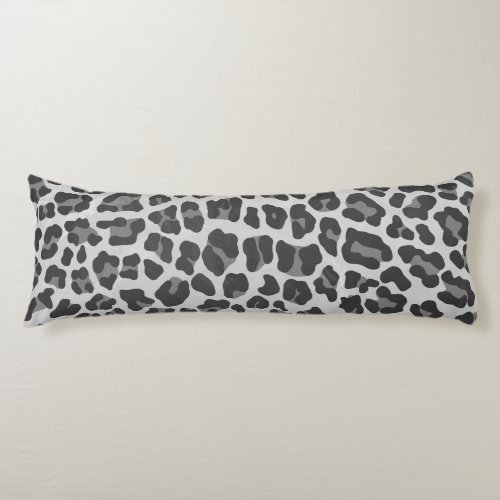 Leopard Gray and Light Gray Print Body Pillow