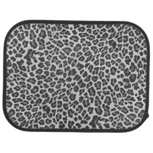 Leopard Gray and Light Gray Print Car Mat
