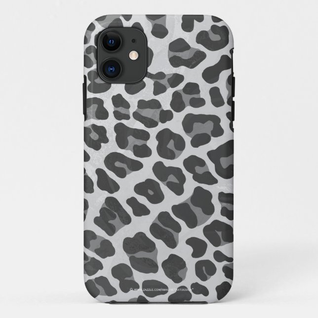 Leopard Gray and Light Gray Print Case-Mate iPhone Case (Back)