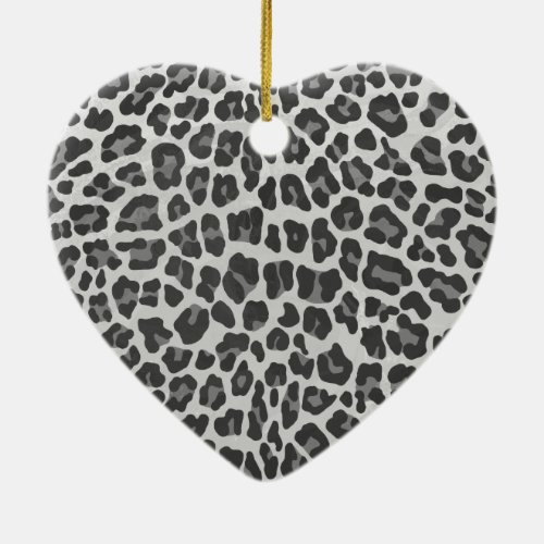 Leopard Gray and Light Gray Print Ceramic Ornament