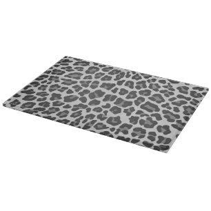 Leopard Gray and Light Gray Print Cutting Board