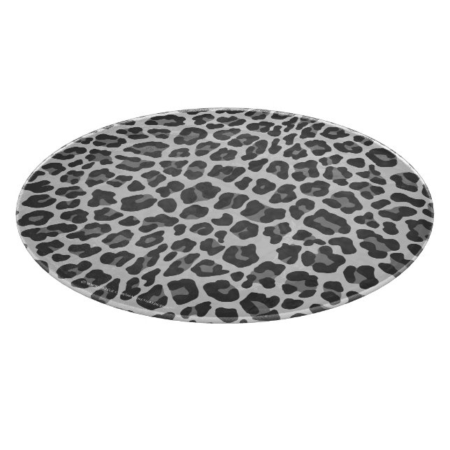 Leopard Gray and Light Gray Print Cutting Board (Corner)