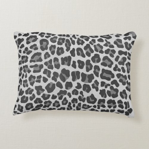 Leopard Gray and Light Gray Print Decorative Pillow