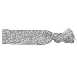 Leopard Gray and Light Gray Print Elastic Hair Tie