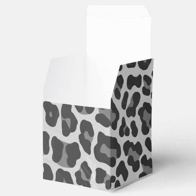 Leopard Gray and Light Gray Print Favor Boxes (Opened)