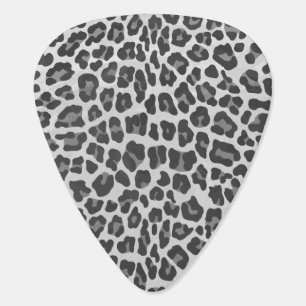Leopard Gray and Light Gray Print Guitar Pick