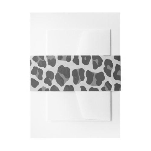 Leopard Gray and Light Gray Print Invitation Belly Band