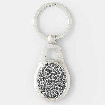 Leopard Gray And Light Gray Print Keychain by ITDWildMe at Zazzle