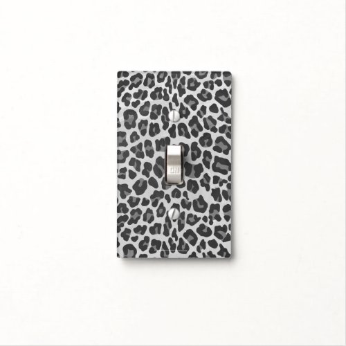 Leopard Gray and Light Gray Print Light Switch Cover