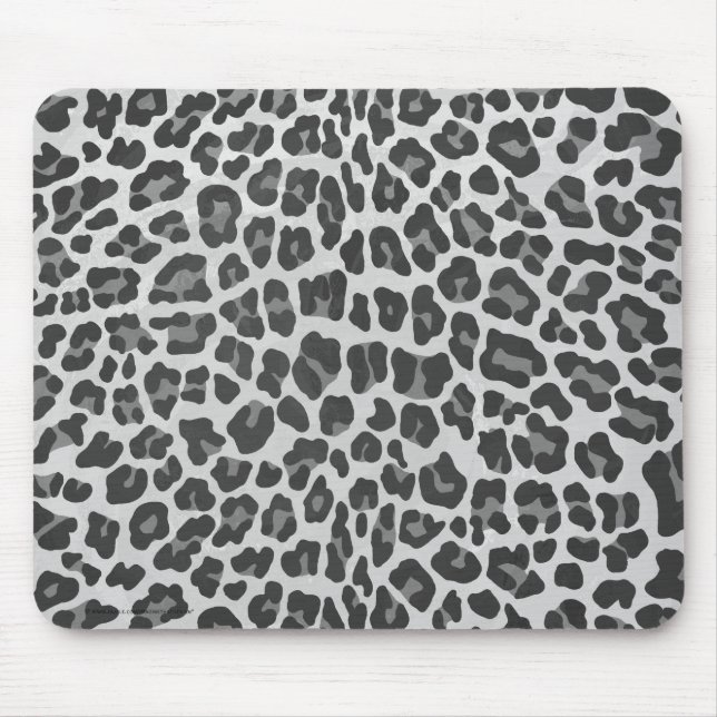 Leopard Gray and Light Gray Print Mouse Pad (Front)