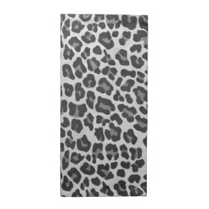 Leopard Gray and Light Gray Print Napkin