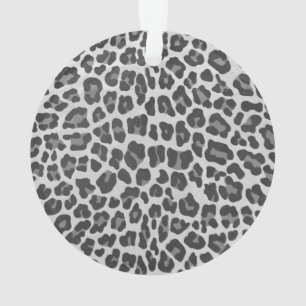 Leopard Gray and Light Gray Print Ornament