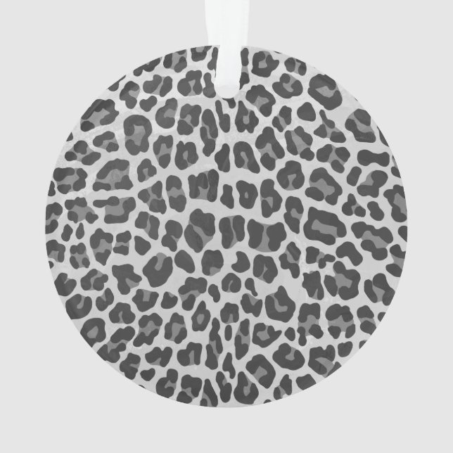 Leopard Gray and Light Gray Print Ornament (Back)