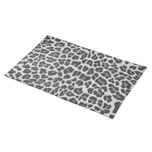 Leopard Gray and Light Gray Print Placemat