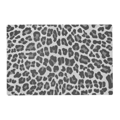 Leopard Gray and Light Gray Print Placemat