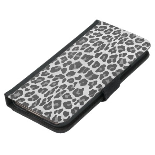 Leopard Gray and Light Gray Print Samsung Galaxy S5 Wallet Case