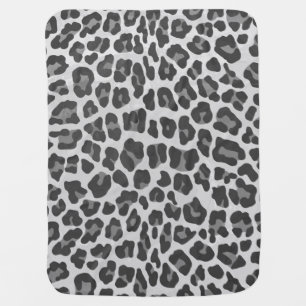 Leopard Gray and Light Gray Print Swaddle Blanket