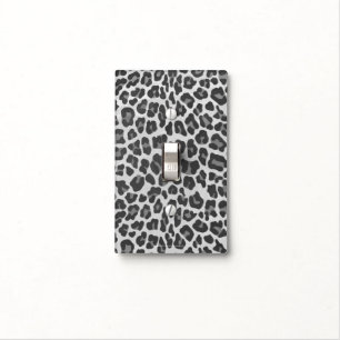 Leopard Gray and Light Gray Print Switch Cover