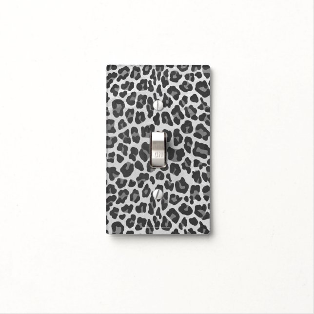 Leopard Gray and Light Gray Print Switch Cover (In Situ)