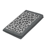Leopard Gray And Light Gray Print Tri-fold Wallet at Zazzle