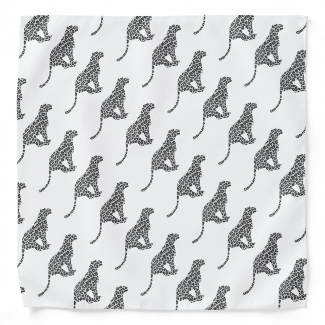 Leopard Gray and Light Gray Silhouette Bandana (Front)