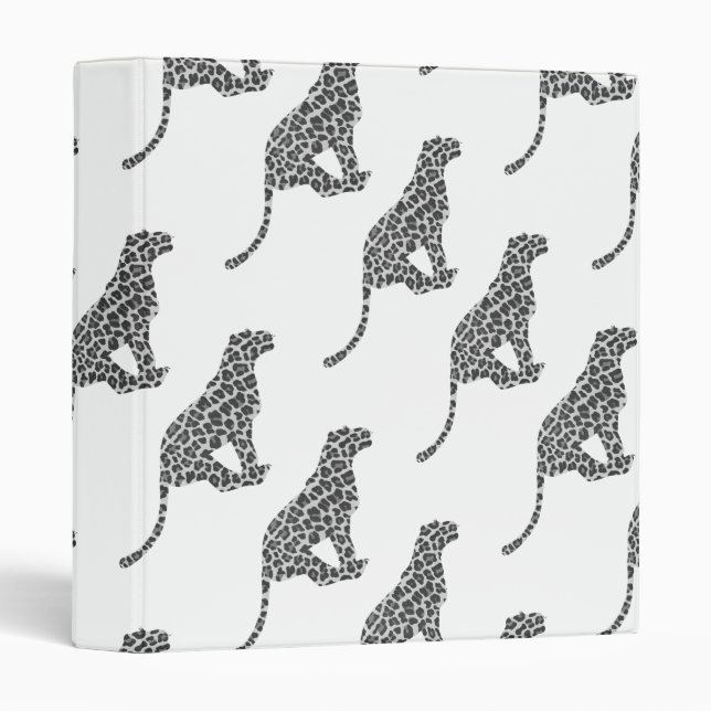 Leopard Gray and Light Gray Silhouette Binder (Front/Spine)