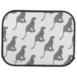 Leopard Gray and Light Gray Silhouette Car Mat