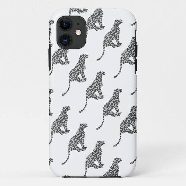 Leopard Gray and Light Gray Silhouette Case-Mate iPhone Case (Back)