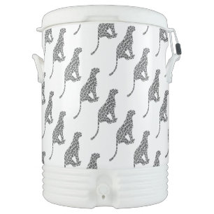 Leopard Gray and Light Gray Silhouette Cooler