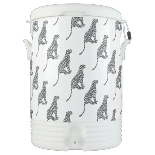 Leopard Gray and Light Gray Silhouette Cooler