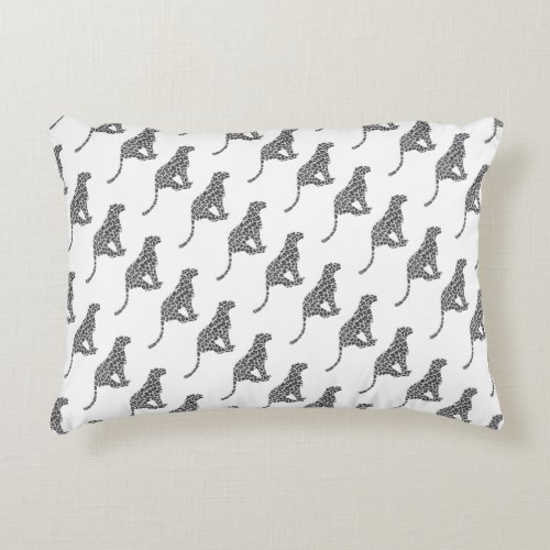 Leopard Gray and Light Gray Silhouette Decorative Pillow