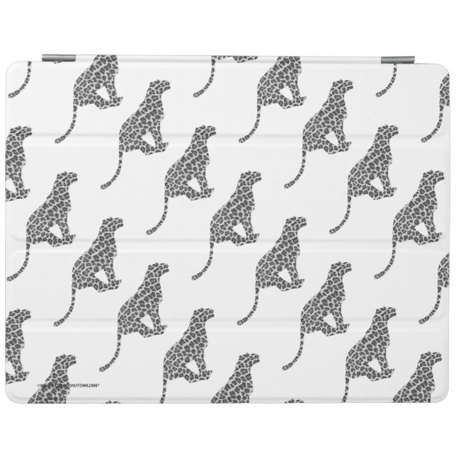 Leopard Gray and Light Gray Silhouette iPad Smart Cover (Horizontal)