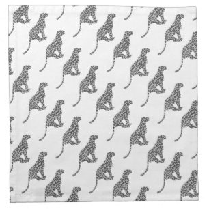 Leopard Gray and Light Gray Silhouette Napkin