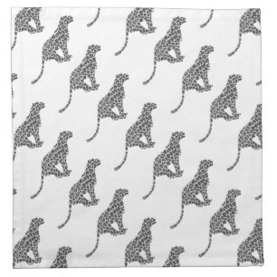 Leopard Gray and Light Gray Silhouette Napkin