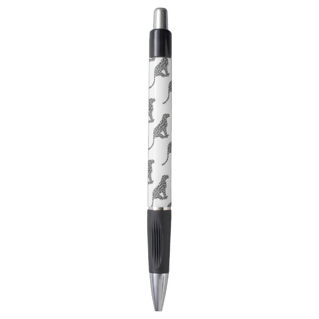 Leopard Gray and Light Gray Silhouette Pen (Front Vertical)