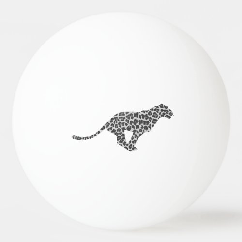 Leopard Gray and Light Gray Silhouette Ping Pong Ball