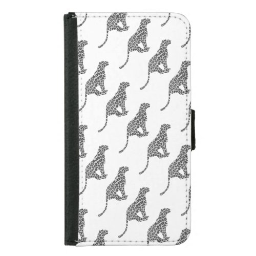 Leopard Gray and Light Gray Silhouette Samsung Galaxy S5 Wallet Case