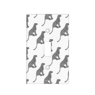 Leopard Gray and Light Gray Silhouette Switch Cover