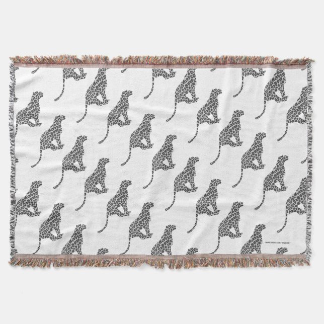 Leopard Gray and Light Gray Silhouette Throw Blanket (Front)