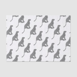 Leopard Gray and Light Gray Silhouette Tissue Paper