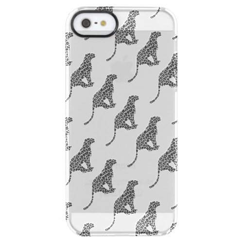 Leopard Gray and Light Gray Silhouette Clear iPhone SE55s Case