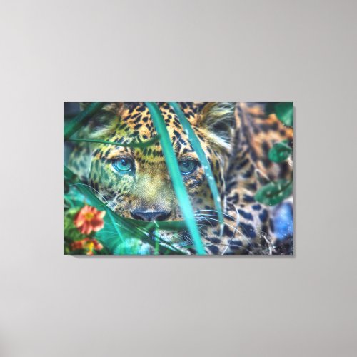 LEOPARD GREEN EYES CANVAS PRINT