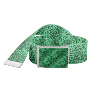 leopard green print belt