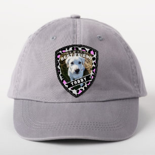 Leopard Grey Pink Black Pet Photo Personalized Patch