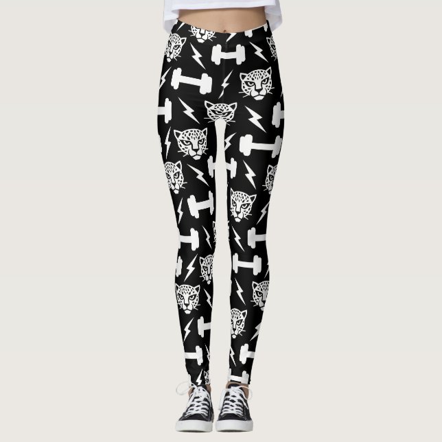 Leopard Gym Pattern Leggings (Front)