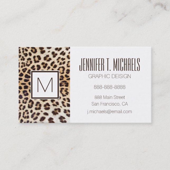 Leopard hair business card (Front)